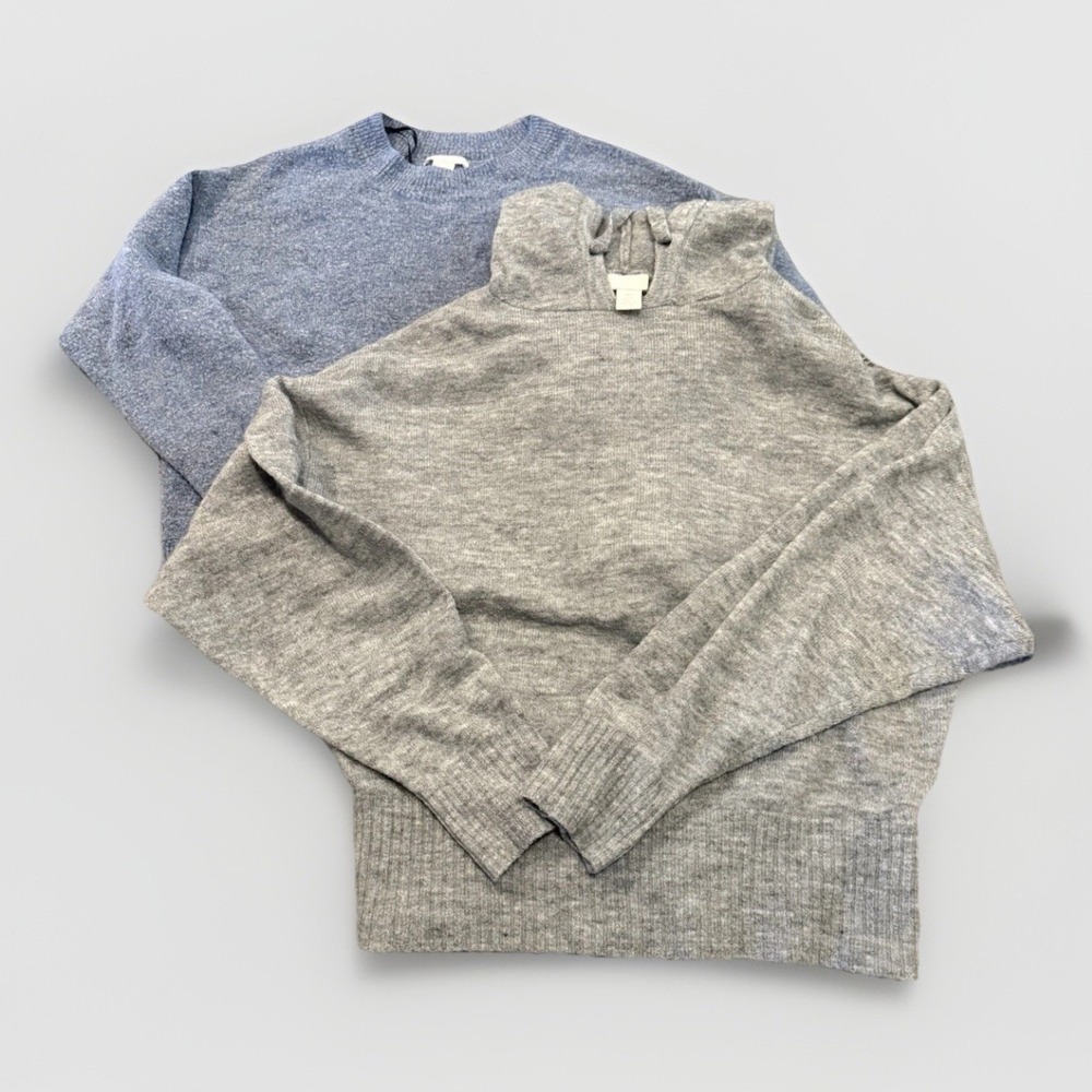 H&M Lot‎ Bundle size S Gray & Blue  knit sweater pullover bundle set of 2